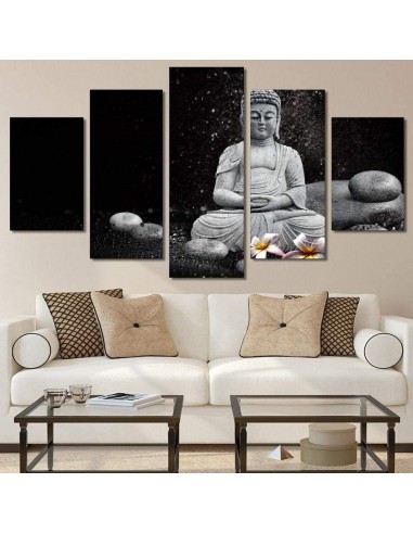 Tableau Bouddha Noir et Blanc livraison gratuite