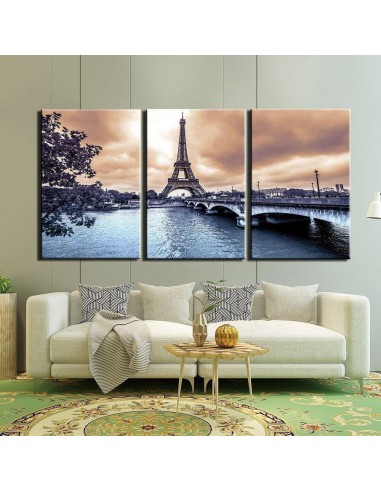 Tableau Paris, bords de Seine - Triptyque Economisez 