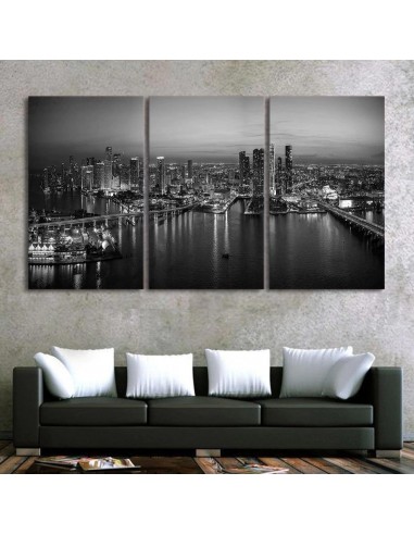 Tableau Miami River, Floride en linge