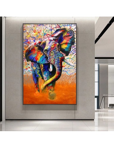 Tableau elephant coloré de votre