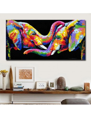 Tableau éléphant pop art Les êtres humains sont 