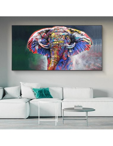 Tableau elephant multicolore d'Europe débarque