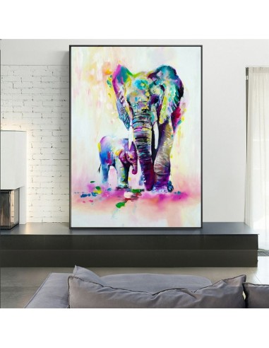 Peinture aquarelle elephant français