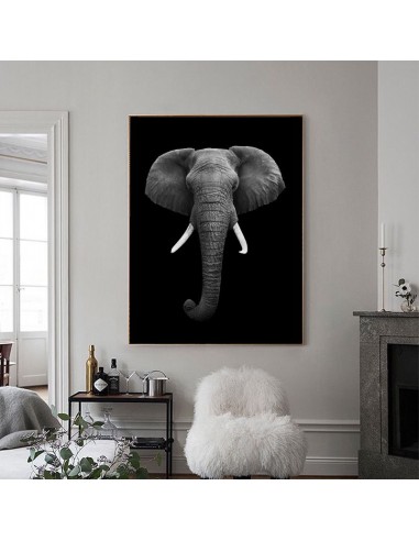 Tableau tête d'éléphant pas cher