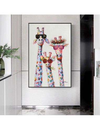 tableau girafe coloré pas cher 