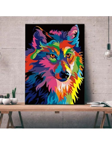 tableau loup pop art de votre