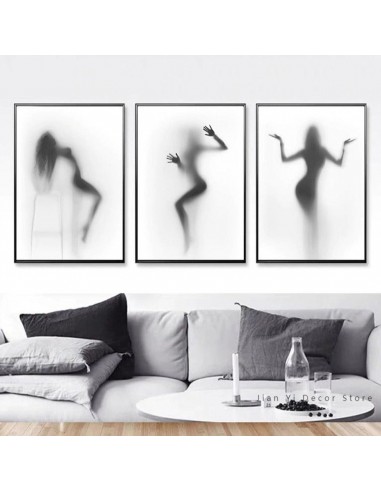 tableau silhouette femme brillant des détails fins