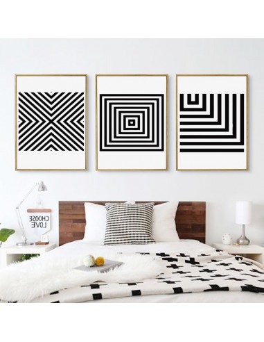 Tableau noir et blanc geometrique offre 