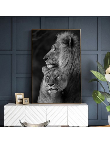 Tableau Lion Et Lionne pas cher