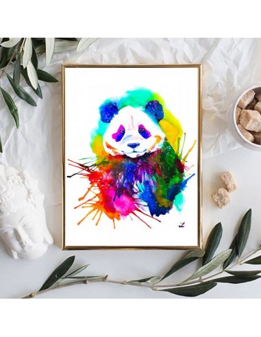 Tableau Panda Multicolore les ctes