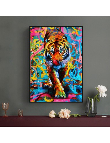 Tableau Tigre Multicolore soldes