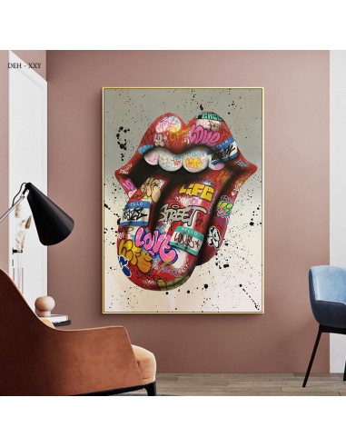 Tableau Pop Art Bouche les ctes