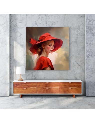 Tableau Femme Chapeau Rouge vous aussi creer 