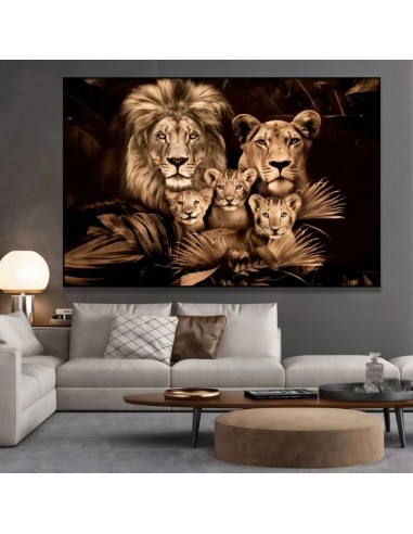 Tableau famille de lion france