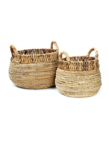 Paniers de rangement en bananier, fibres naturelles, 2 tailles ou a consommer sur place