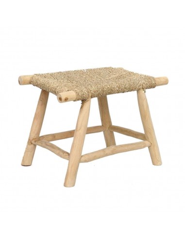 Tabouret en bois et osier - Assise en fibres naturelles 60 cm l'achat 