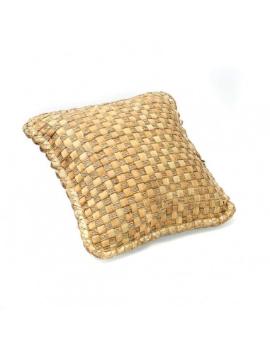 Coussin en jacynthe tressé carré - Fibres naturelles, coussin bohème, 2 tailles rembourrage situé sous